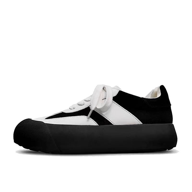 Women's White Puffy Platform Fat German Training Women's Casual Shoes