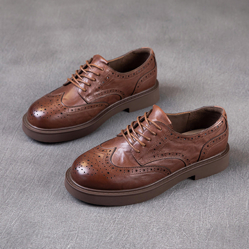 Women's Layer Cowhide Spring Genuine Soft Bottom Surface Loafers