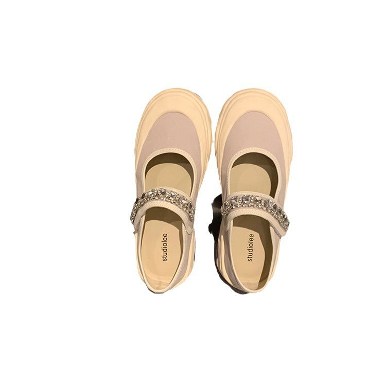 Women's Grape Mom Gallery Rhinestone Platform Mary Casual Shoes