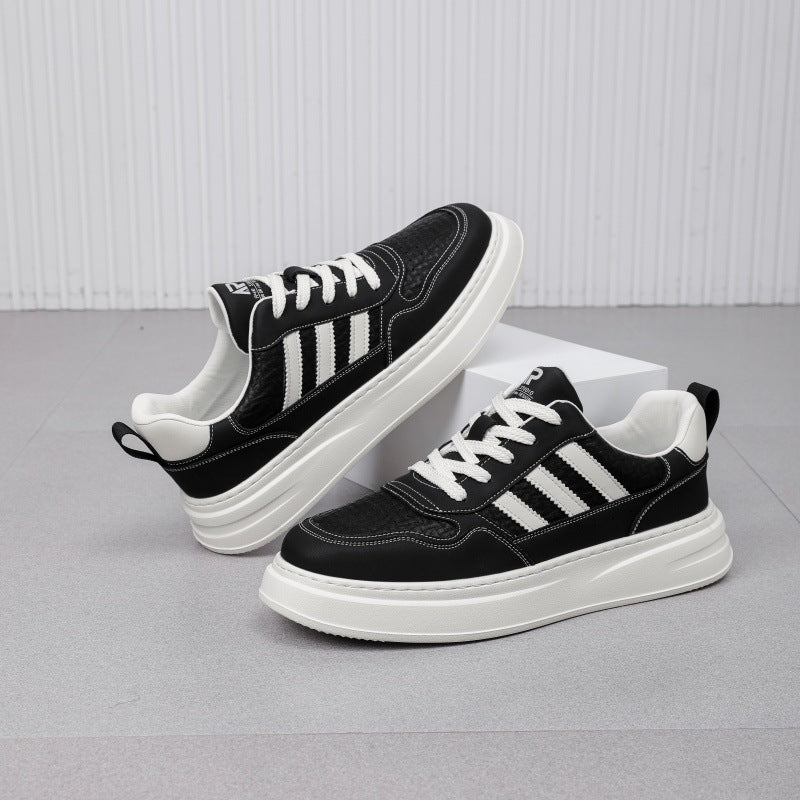 Men's Thick Bottom Lightweight Exercise Trendy White Men's Board Shoes