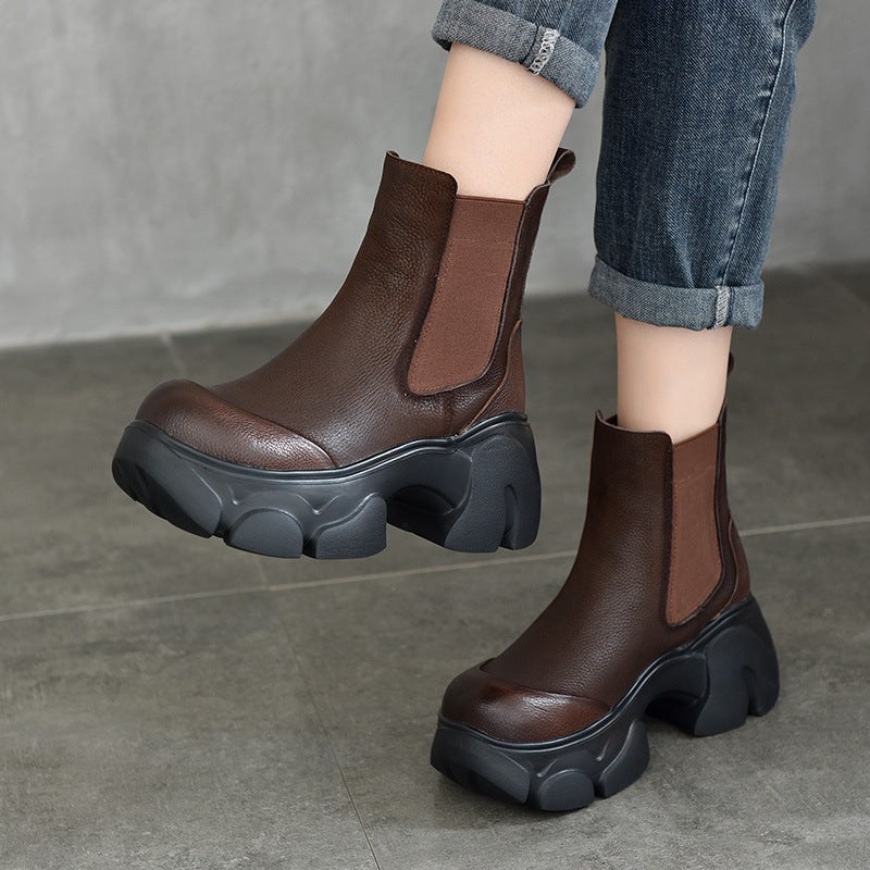 Bottom Fleece-lined Thickened Smoke Pipe Waterproof Platform Boots