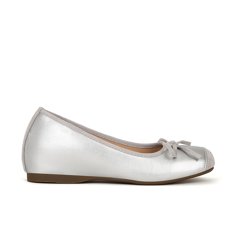 Women's Height Increasing Insole Bow Ballet Pumps Women's Shoes