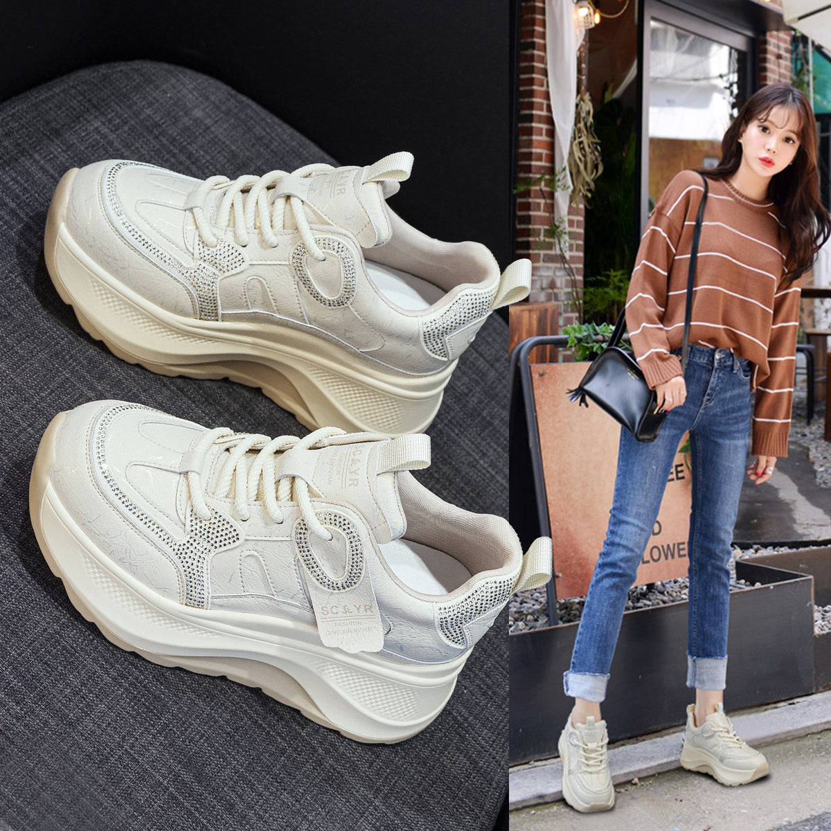 Women's Autumn Explosion Thick Bottom Fashion Small Dad Women's Casual Shoes