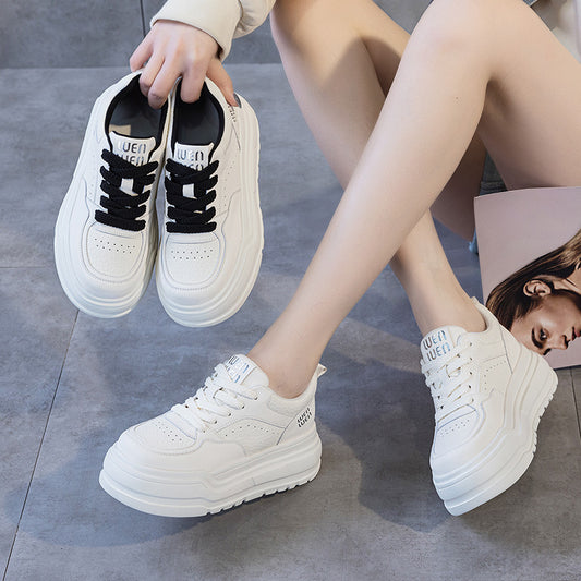 Women's Bottom White Spring Platform Sports Board Casual Shoes