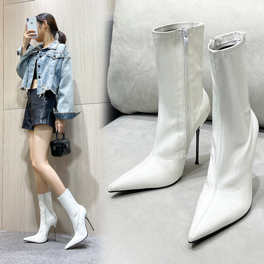 Pointed Toe Sexy Pole Dance Iron Large Boots