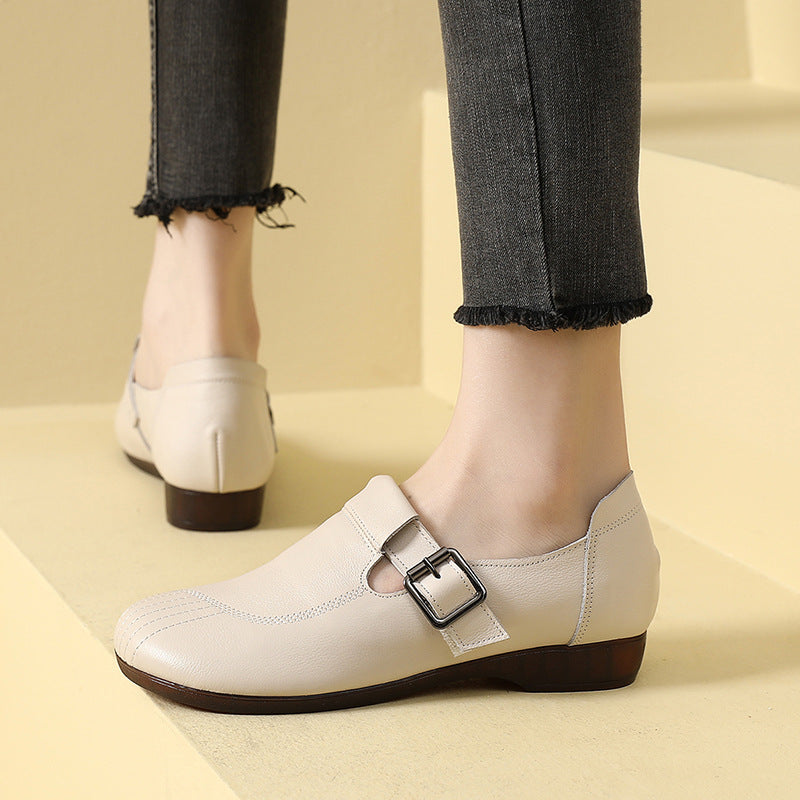 Women's Comfortable Pumps Retro Autumn First Layer Loafers