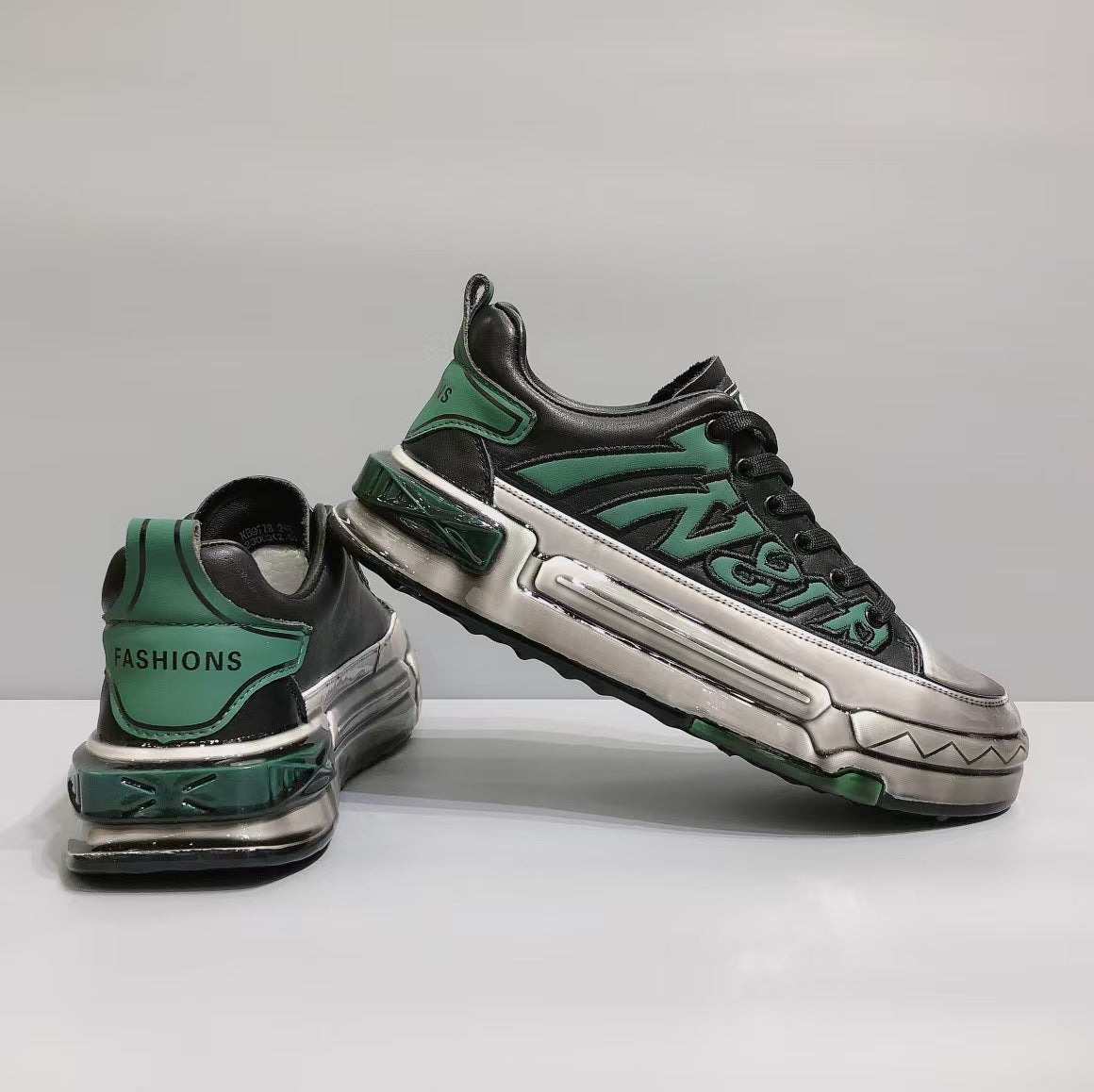 Men's Rubber Summer First Layer Cowhide Platform Men's Board Shoes