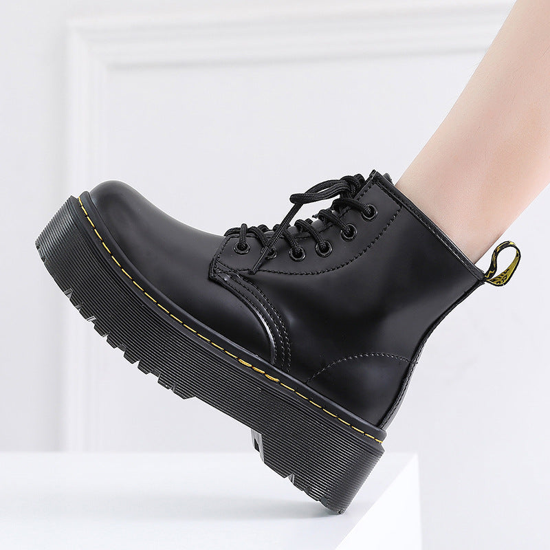 Women's Thick-soled British Martin Genuine Short Platform Boots