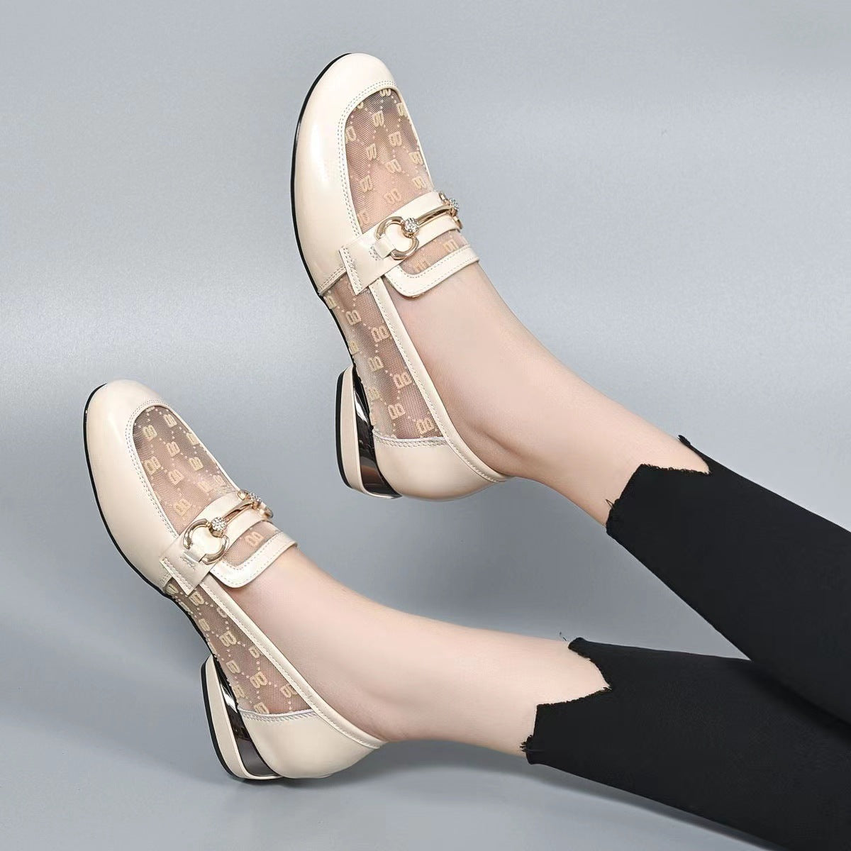 Women's Genuine Patent Low Thin Pumps Summer Casual Shoes