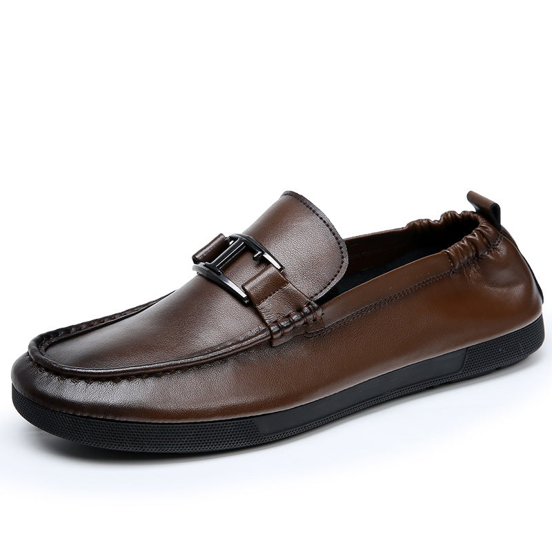 Men's Spring Fashion Business Breathable Comfortable Slip-on Leather Shoes