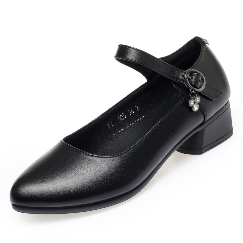 Women's High Not Tired Feet Genuine Chunky Waterproof Platform Leather Shoes