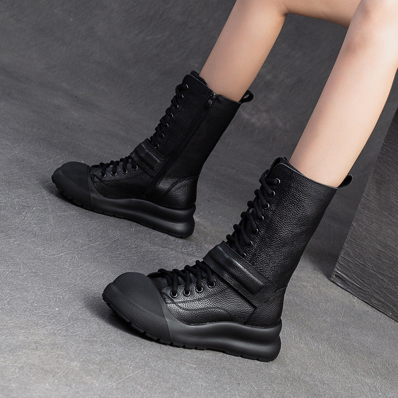 Women's Shu Dong Retro Minority Martin Top Boots