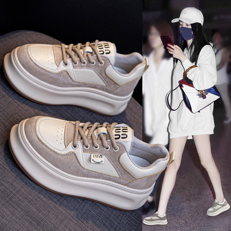 Women's Thick-soled White Sports Leisure Platform Small Height Increasing German Men's Shoes