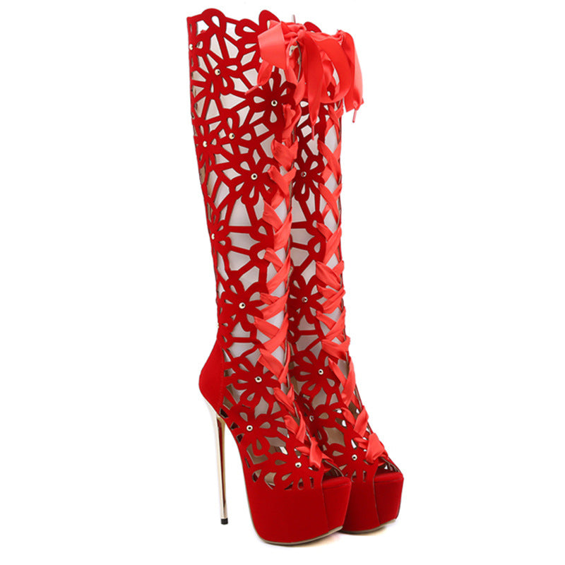 Platform High Peep Toe Roman Super Heels