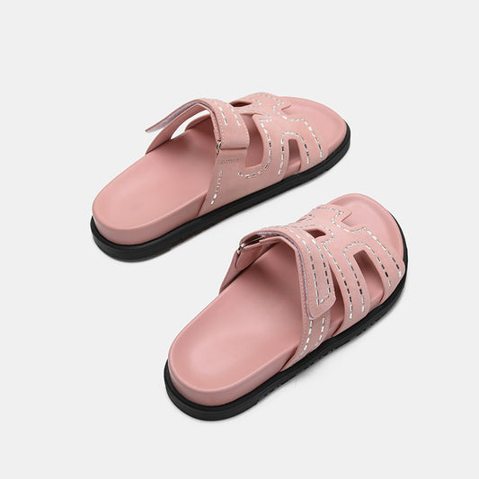 Women's Summer Beach Flip-flops Ugly Cute Velcro Slippers