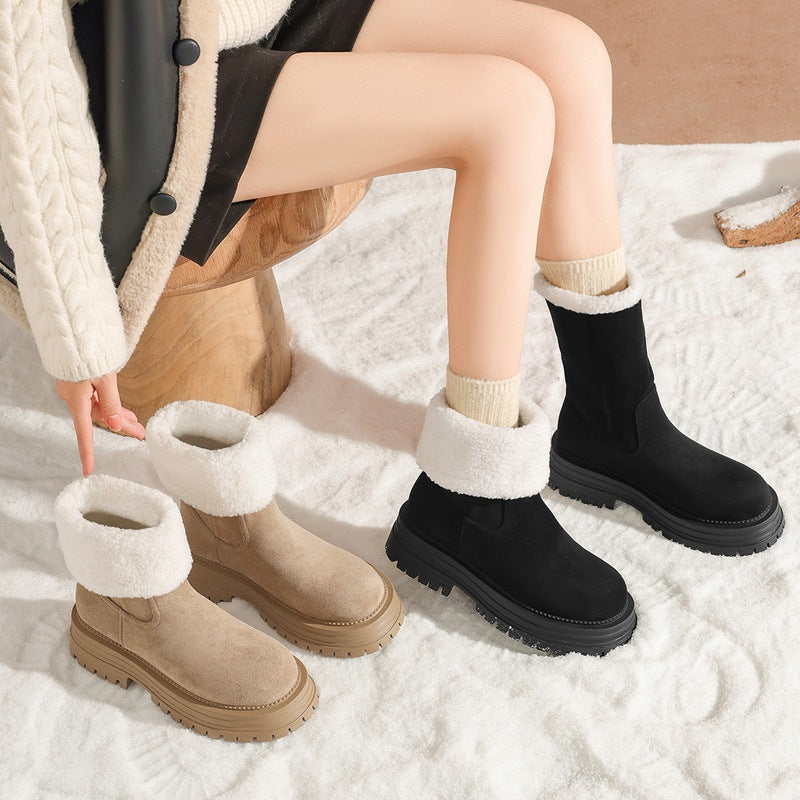 Women's Long Plus Veet Warm Two-way Winter Snow Boots