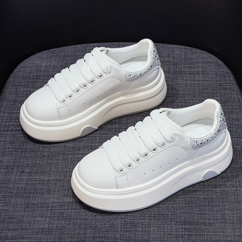 Women's Love Korean Style Platform White Spring Sneakers