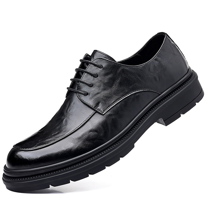 Men's Wear Big Toe Thick Bottom Genuine Leather Shoes