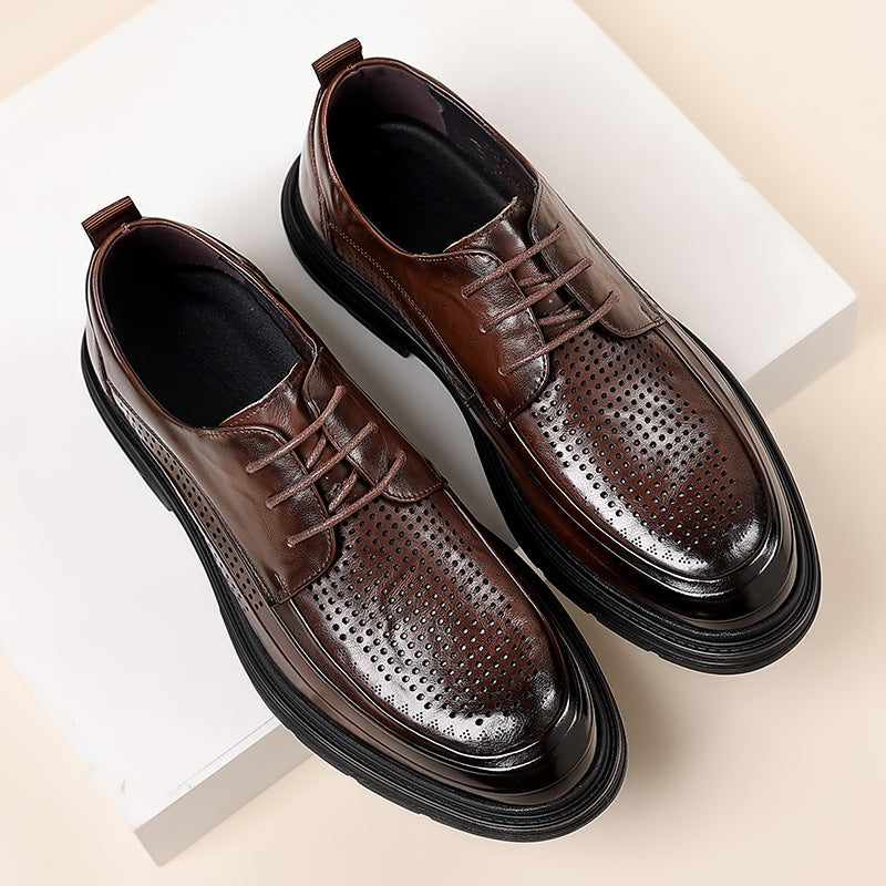 Men's Top Layer Cowhide Soft Bottom Breathable Fashionable Leather Shoes