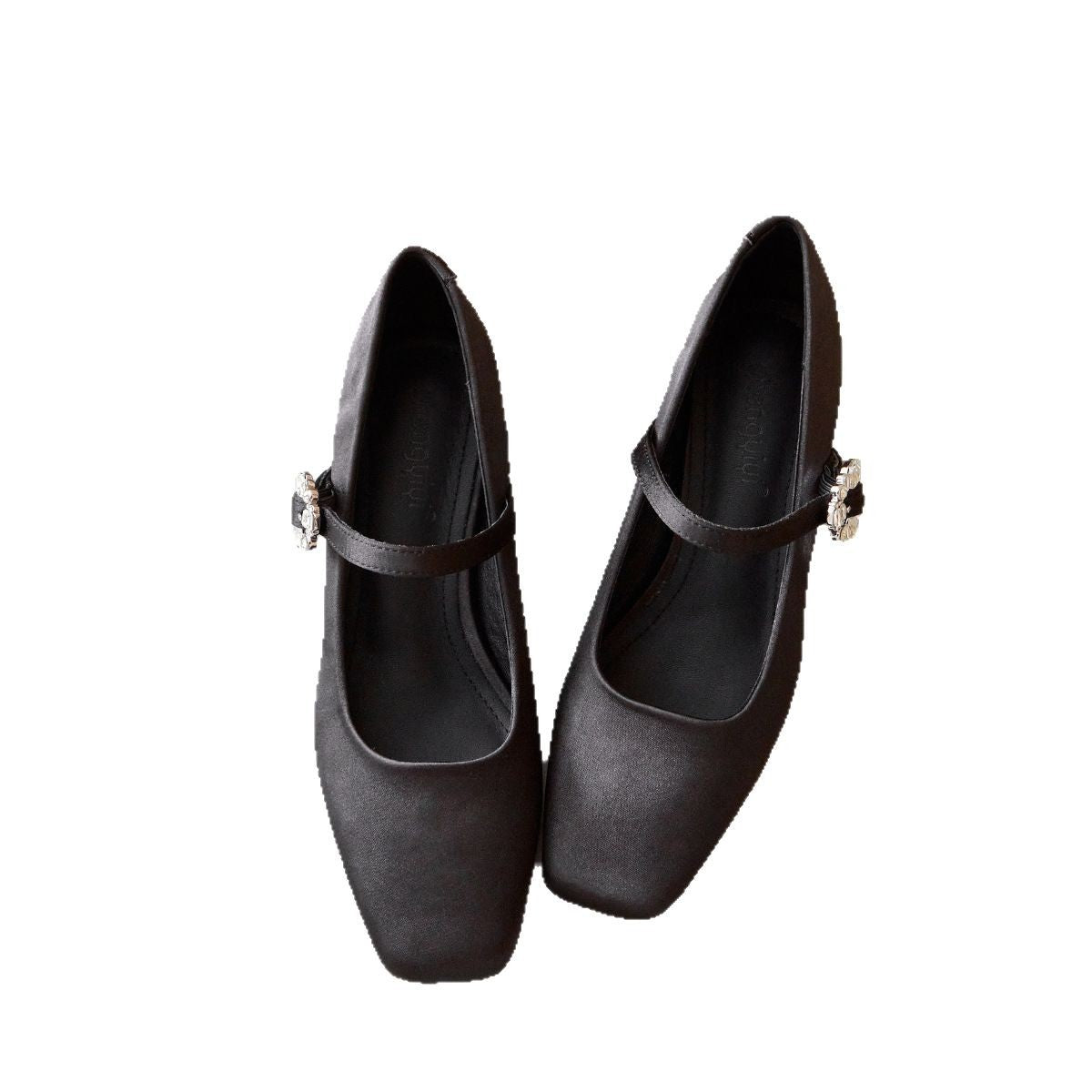 Women's Spring French Retro Classic Style Square Casual Shoes