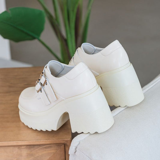 Women's Insole Small British Spring Platform Patent Loafers
