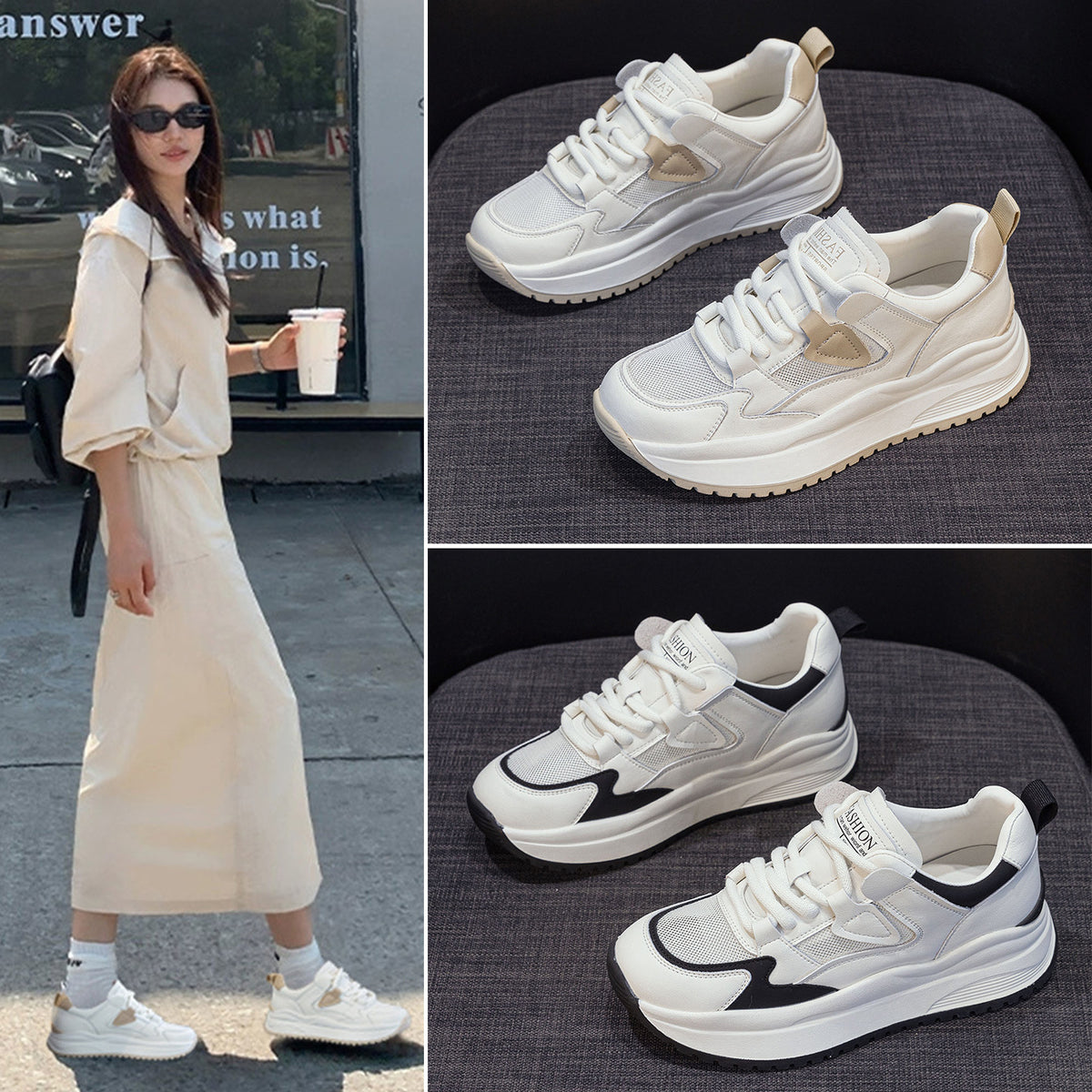 Women's Lightweight Soft Sole Thick Bottom Inner Height Women's Casual Shoes