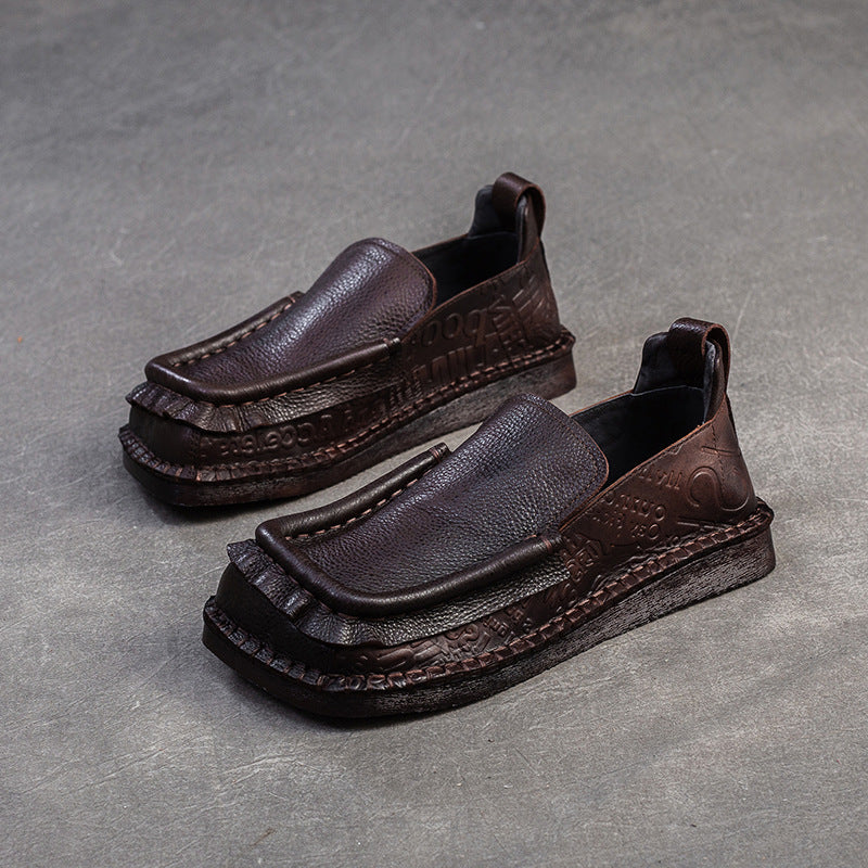 Women's Shu Art Retro Slip-on Square Toe Loafers