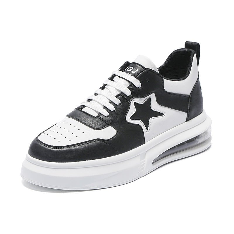 Men's Niche Black White Breathable Fashion Soft Sneakers