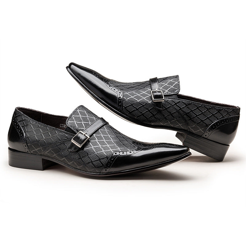 Men's Calfskin Hollow Out Summer Breathable Fashion Pointed Leather Shoes