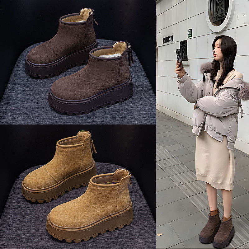 Women's Fashion Low Top Thick Bottom Warm Keeping Back Women's Casual Shoes