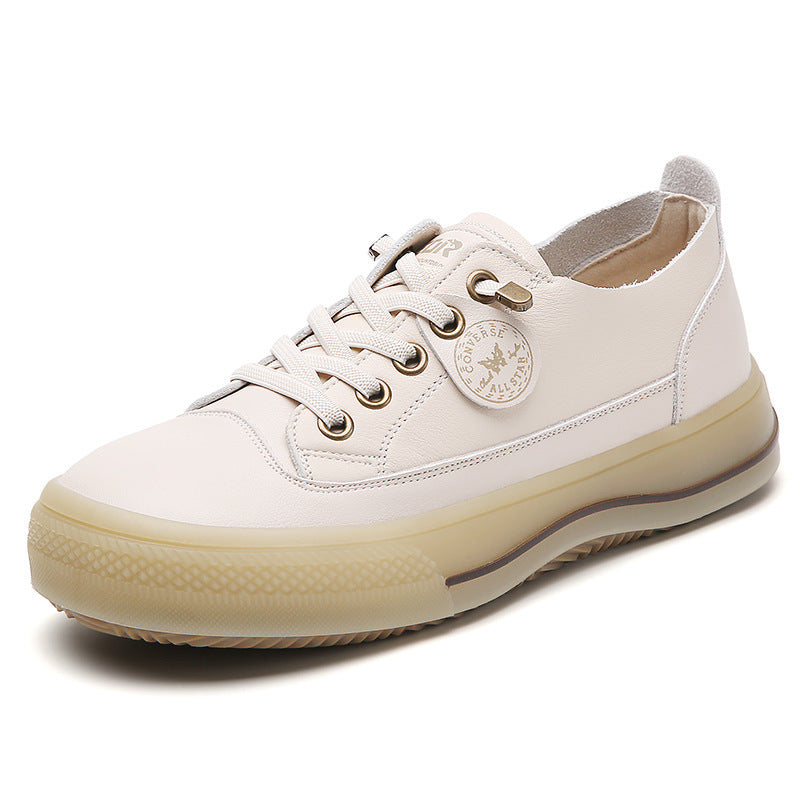 Women's Slip-on Cowhide Board Autumn Genuine Soft Casual Shoes