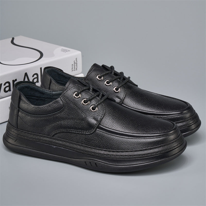 Men's Fat Feet Wide Toe Pure Cowhide Outdoor Leather Shoes