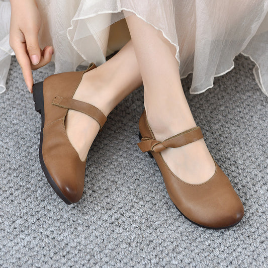 Women's & Men's Autumn Square Toe Flat Retro Soft Women's Shoes