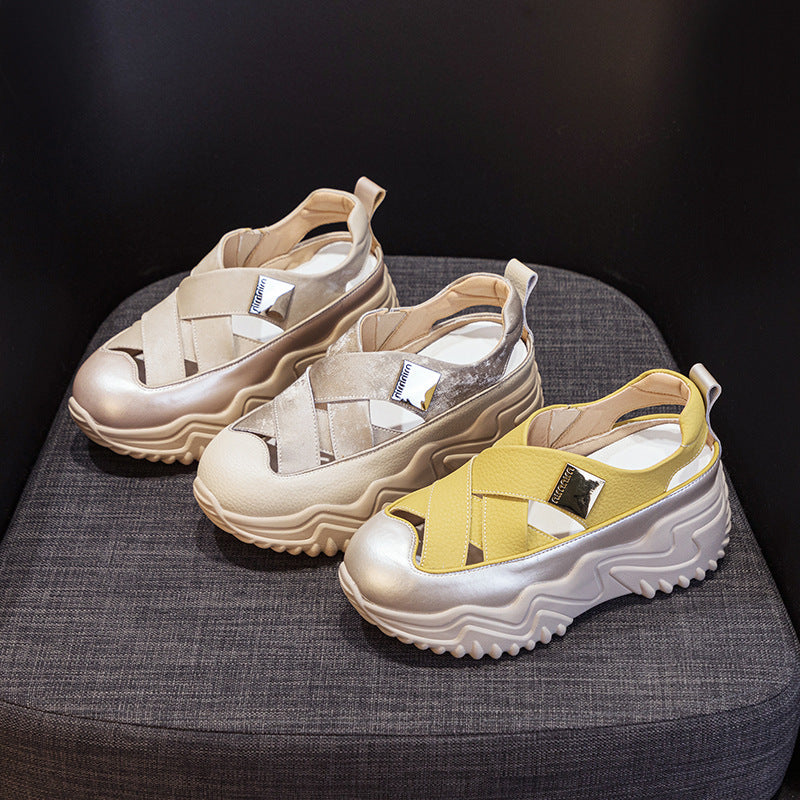 Women's Summer Closed Toe Hollow Platform Fashion Sandals