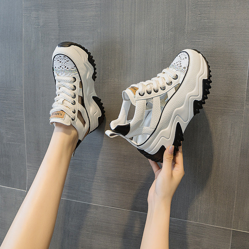 Women's Small Dad Retro Lightweight Height Increasing Casual Shoes