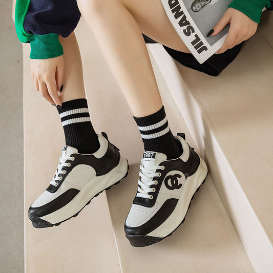 Argan Summer Autumn Authentic Clunky Platform White Height Increasing Sneakers