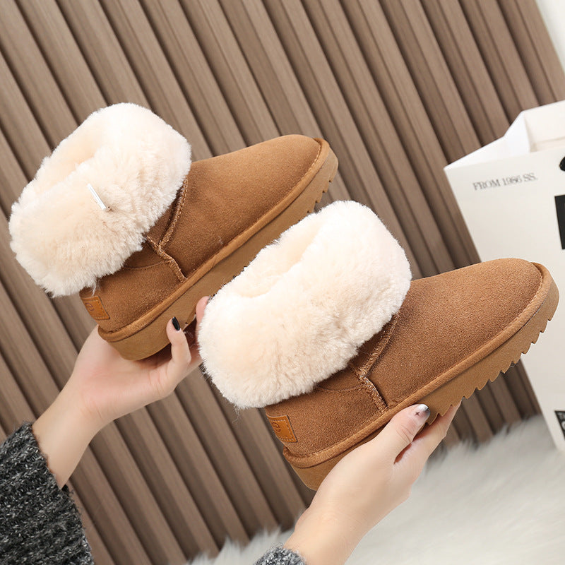 Women's Fur For Plus Veet Thickened Warm Genuine Snow Boots