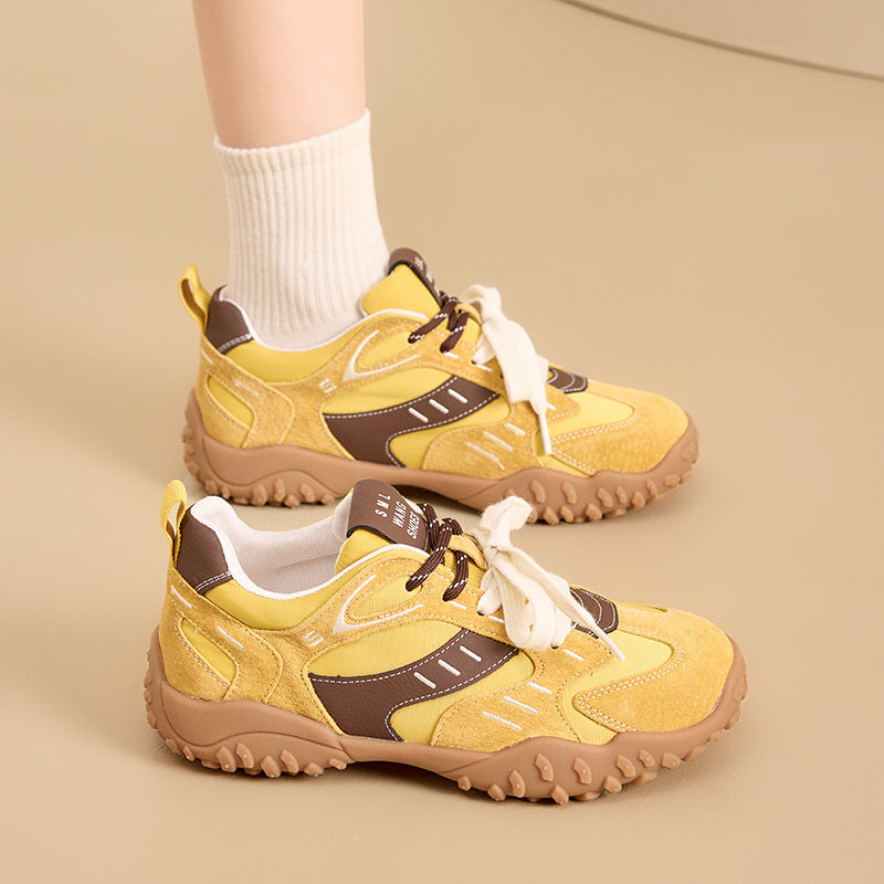 Women's Platform German Training Spring Versatile White Lightweight Casual Shoes