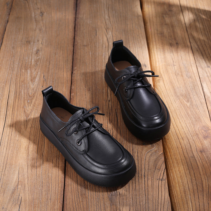 Women's First Layer Cowhide Flat Pumps Soft Loafers