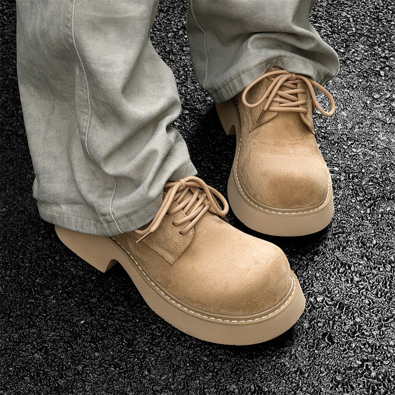 Men's American High Street Derby Big Head Leather Shoes
