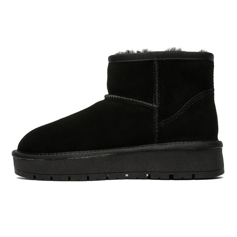 Women's Fur Integrated Platform Short Thick Bread Snow Boots