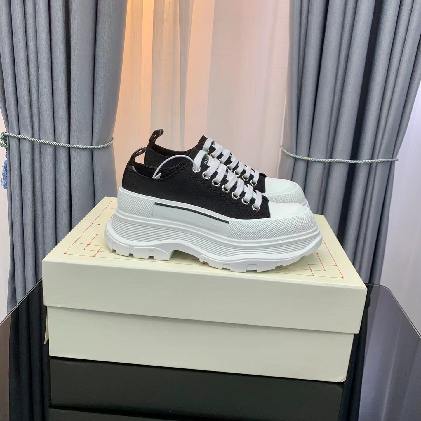 Women's High Version White Platform Thick Bottom Dad Canvas Shoes