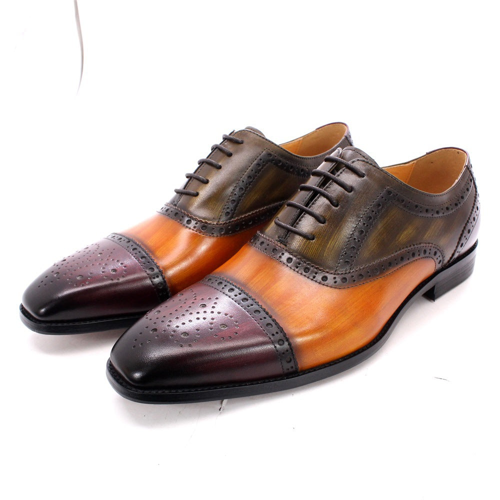 Men's Handmade Good Year Genuine England Style Brogue Oxford Leather Shoes