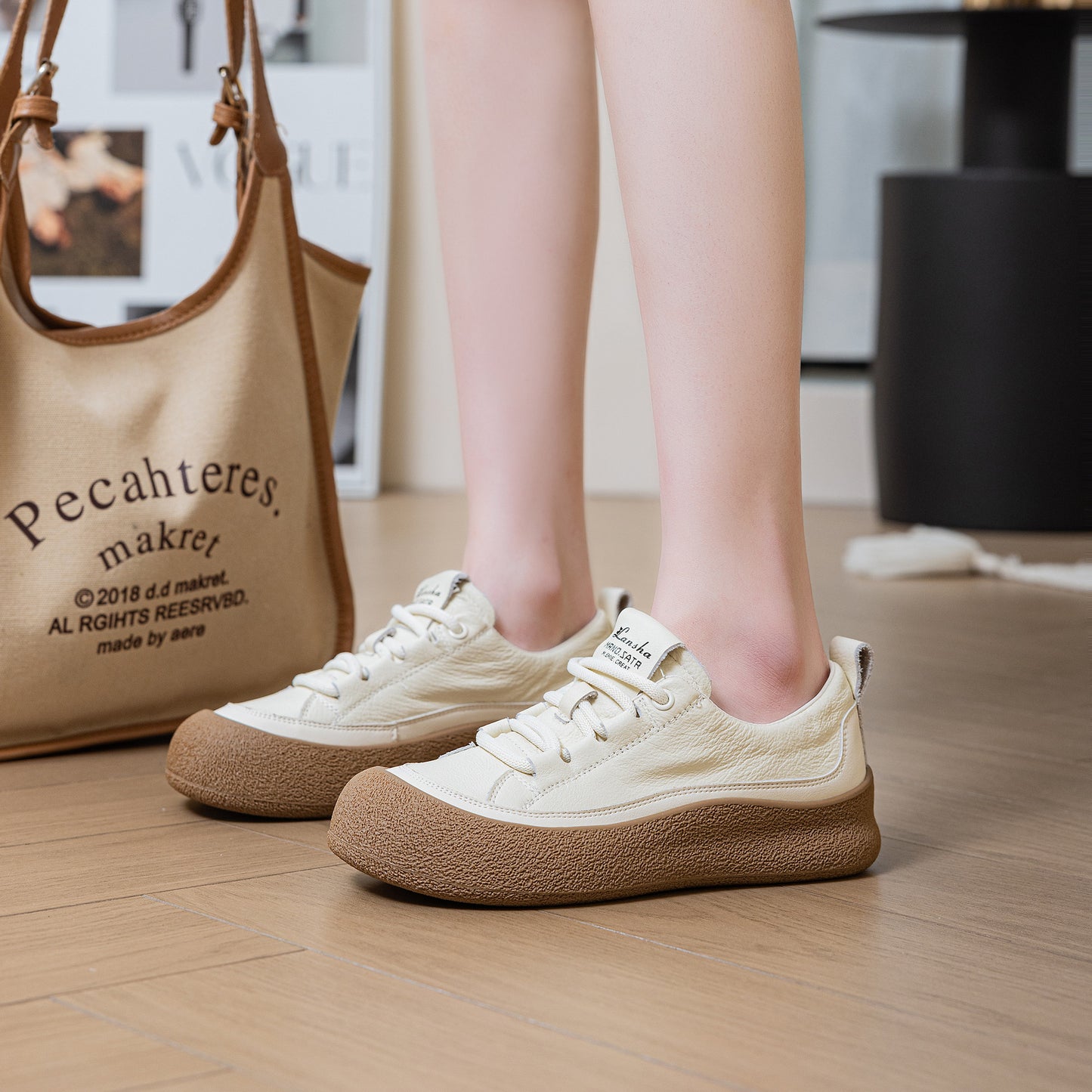 Women's Layer Cowhide Platform Soft White Spring Genuine Delicate Sneakers