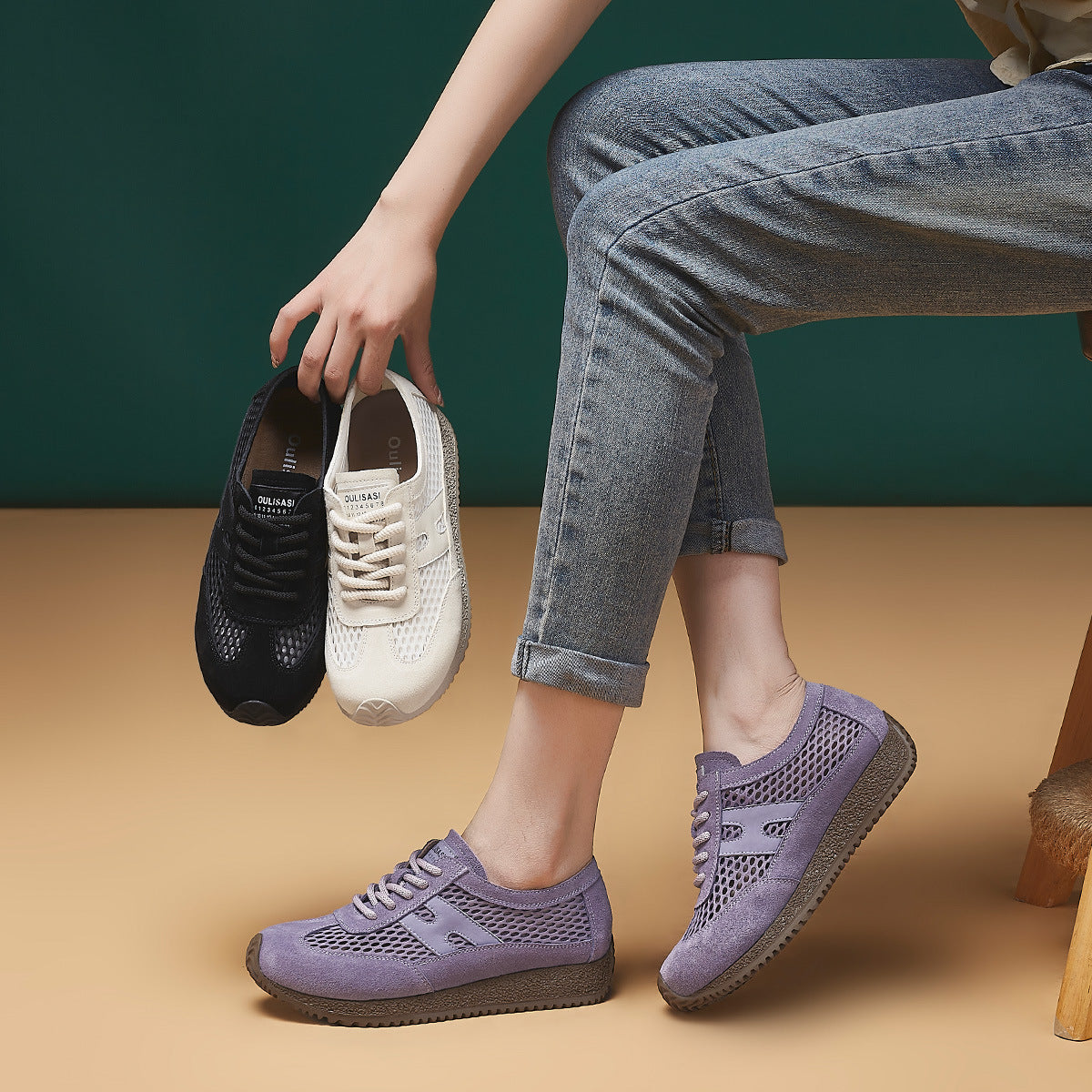 Women's Breathable Flat German Training Summer Lace Women's Sports Shoes