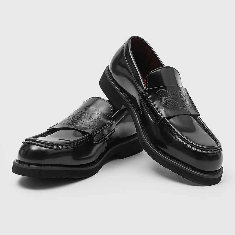 Women's & Men's Embossed Commuter Trendy Slip-on Retro British Leather Shoes