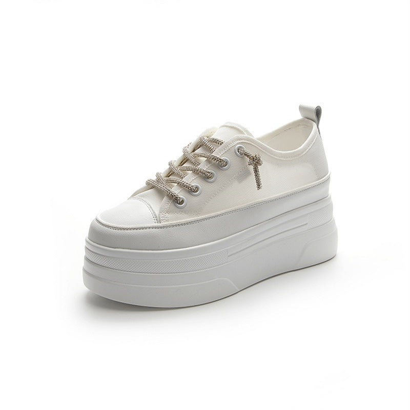 Women's Small Hidden White Platform Mesh Surface Breathable Summer Women's Casual Shoes