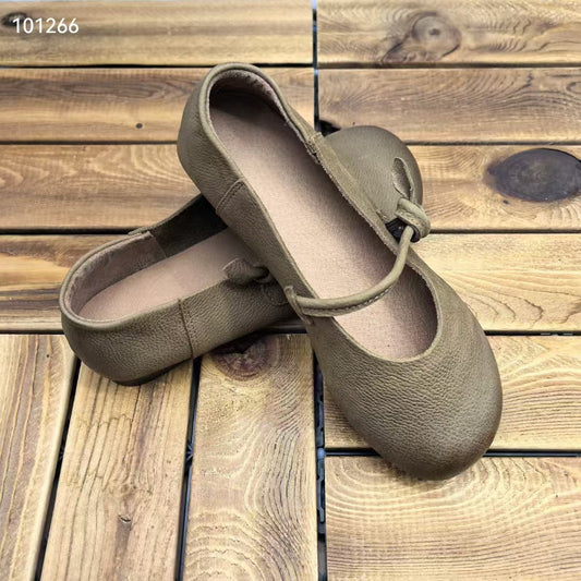 Women's Four Round Toe Flat Strap Soft Loafers