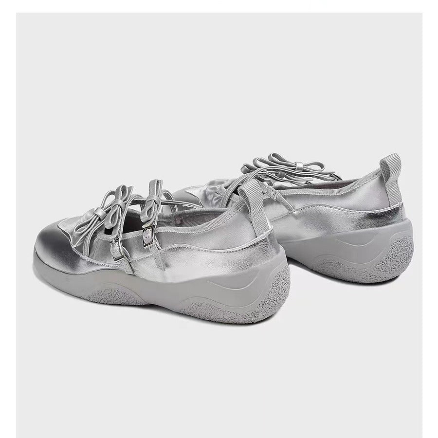 Women's Ballet Dong Summer Platform Bow Sports Casual Shoes