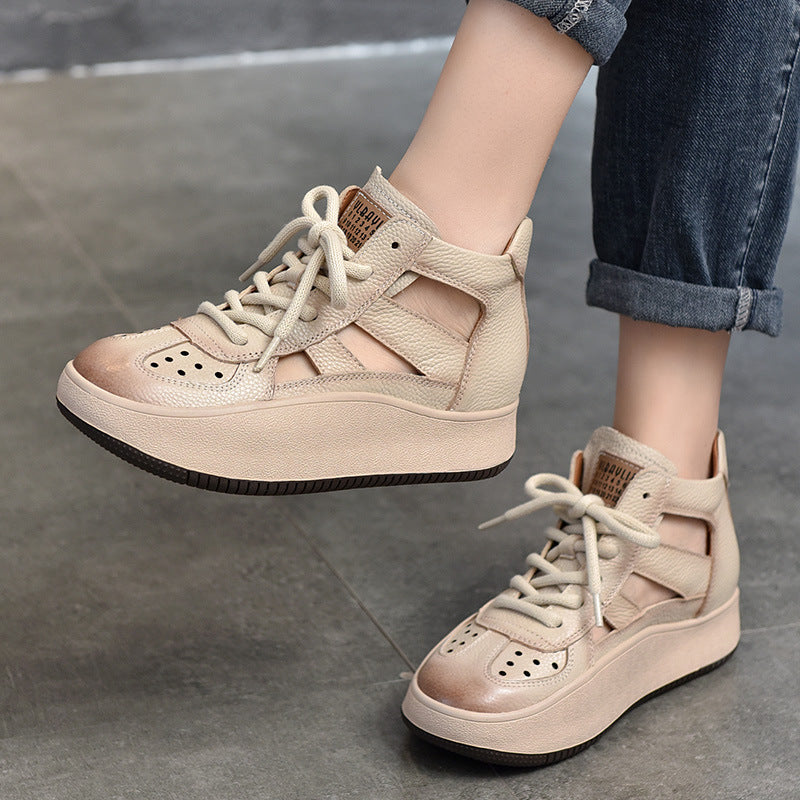 Two Pairs Of Top Layer Cowhide Leisure Sandals